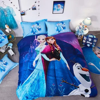 Frozen Anna Princess Bedding Sets Exquisite Bed Supplies Set Cartoon Duvet Cover Bed Comforter Set Bedding Set Birthday Gift