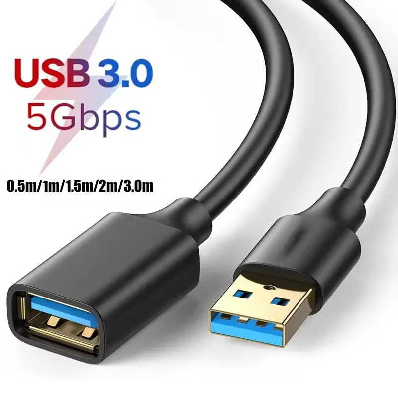 USB-Verlängerungskabel, USB 3.0 2.0-Verlängerungskabel für Smart TV, SSD, Xbox One, Laptop, PC, schnelle Geschwindigkeit, USB 3.0-Kabelverlängerung, 1 m, 2 m, 3,0 m
