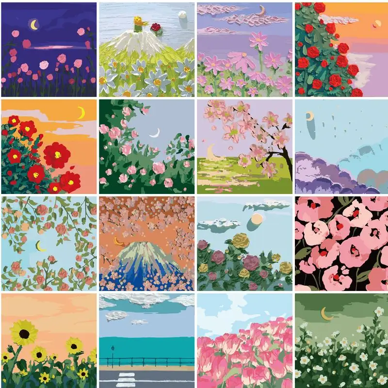 

GATYZTORY Pictures By Number Flower Gift DIY Acrylic Painting By Number Home Decor Drawing On Canvas HandPainted Art Gift