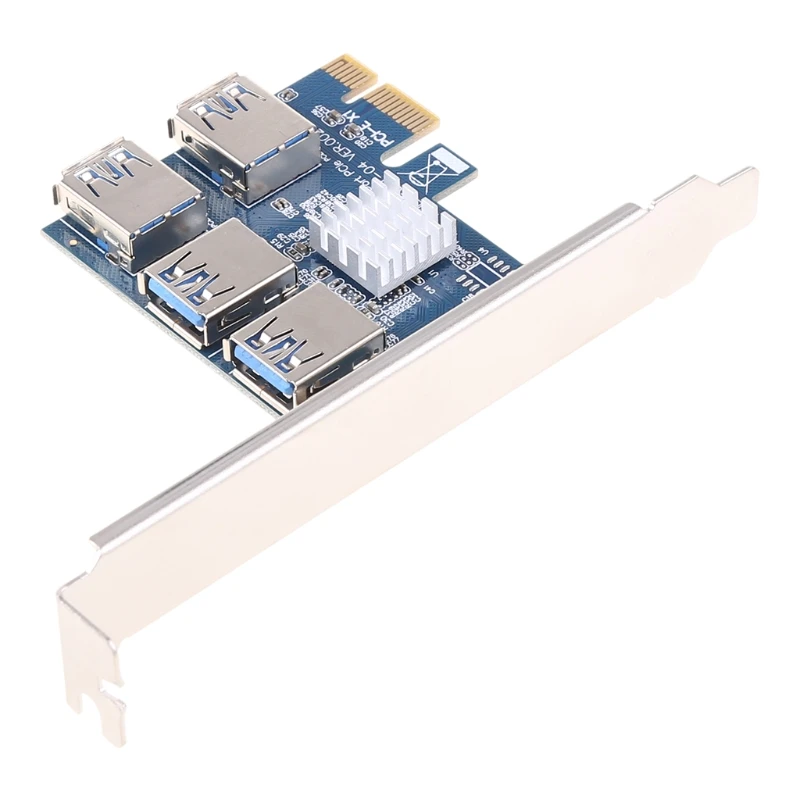 PCIE 외부 4슬롯 어댑터 1-4 PCIE 라이저 카드 USB3.0 라이저 확장 카드
