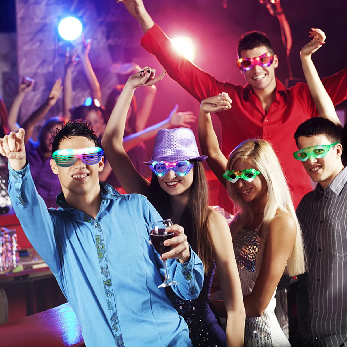 12-60Pcs LED Glasses Glow In The Dark Glasses Party Supplies