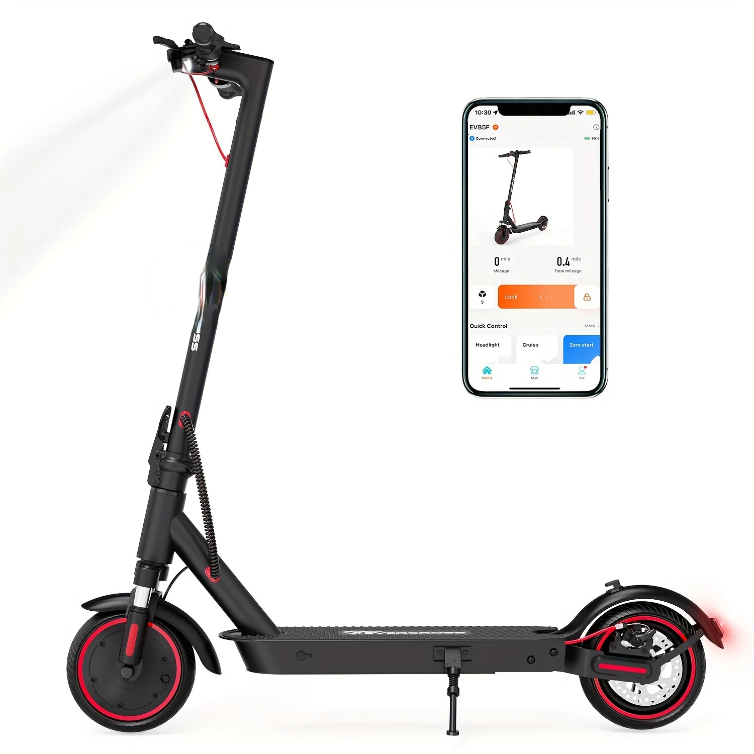 

SwiftRide Scooter-350W Motor, 19 MPH Max Speed, 19-Mile Range-Ultra-Portable, 8.5'' Tire, App Integration-Foldable Design for