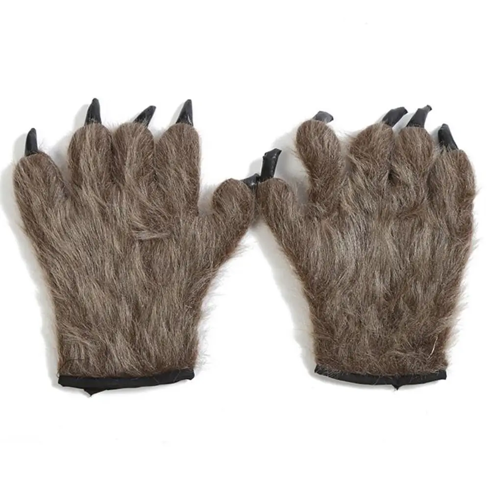 

Polyester Halloween Werewolf Gloves Wool Material Wolf Claw Werewolf Hand Costume Gloves Scary Animal