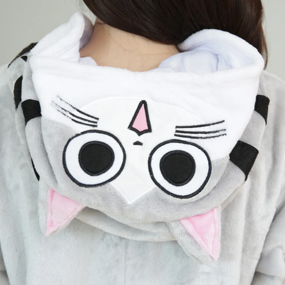 Adult Animal Onesie Pajamas Men and Women Cat Cosplay Costume Sleepwear Couple One-Piece Unisex Homewear For Halloween Christmas