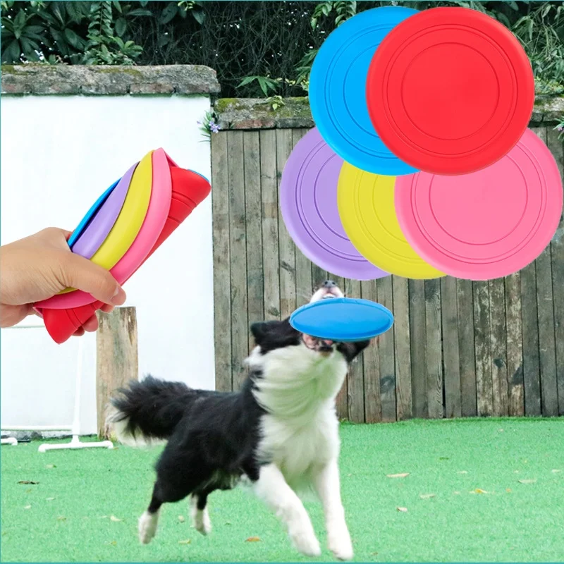 

Pet Dog Flying Disk Toy Silicone Material Environmentally Friendly Anti-Chew Dog Puppy Interactive Training Pet Supplies
