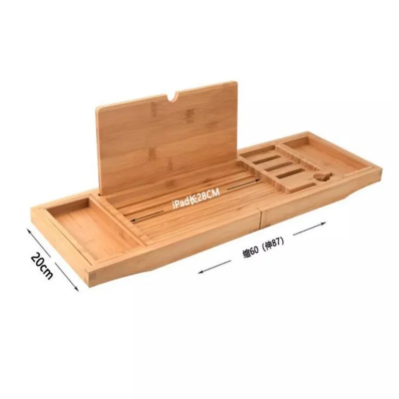 Expandable Luxury Wooden Bathtub Caddy Tray Bathtub Accessories Home Soap Dish Non Slip Tablet Holder Storage Holder wooden tray bathtub storage rack