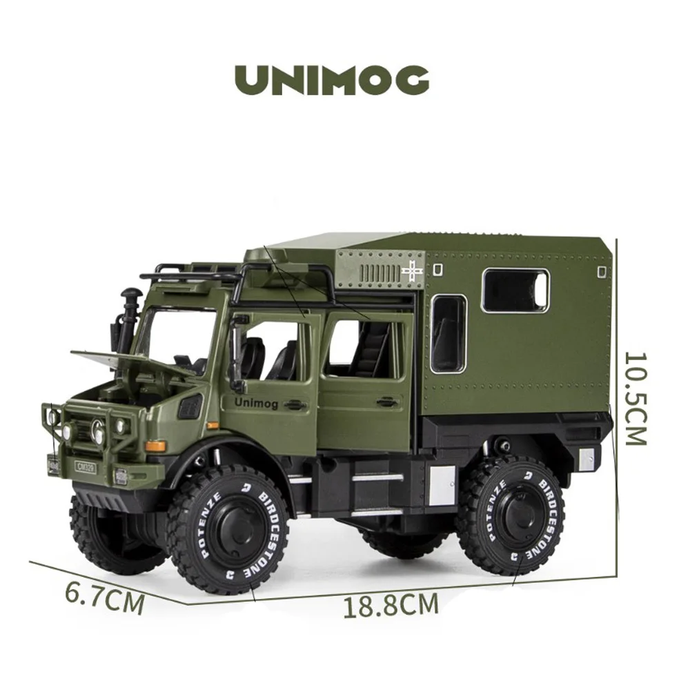 

1/28 универсальный двигатель Unimog U4000, Geraumlt, литой автомобиль из сплава, ORV Off-модель дорожного транспортного средства, детская игрушка в подарок