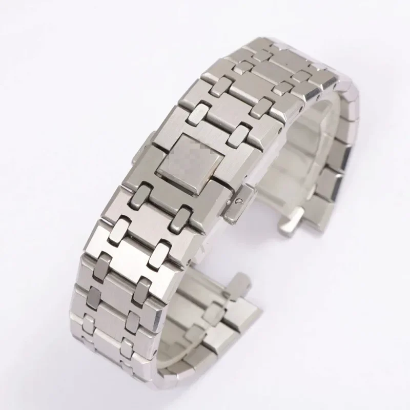 Elegant Two-Tone Stainless Steel Watch Band Bracelet with Folding Buckle
