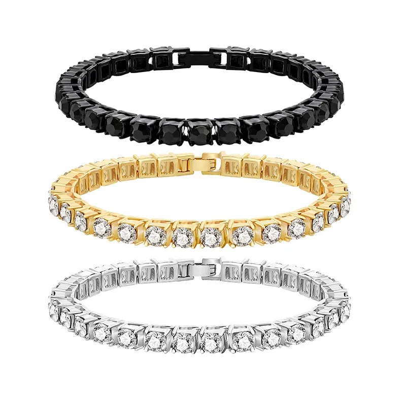 Cubic Zirconia Tennis Bracelets Gold Silver Color Chain Crystal Bracelet For Women Men Fashion Jewellery pulseras mujer moda