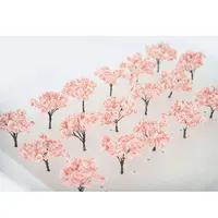3pcs Miniature Iron Wire Trees Cherry Blossom Tree Diy Model Making Toys Architecture Building Materials for Diorama 2