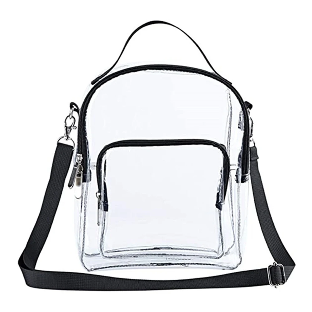 Waterproof PVC Clear Zipper Shoulder Bag for Gym Sport Storage