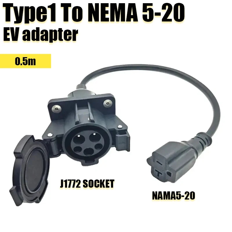 

EV Charger J1772 Socket To NEMA5-20 EV Charger Adapter With 0,5 M Cable