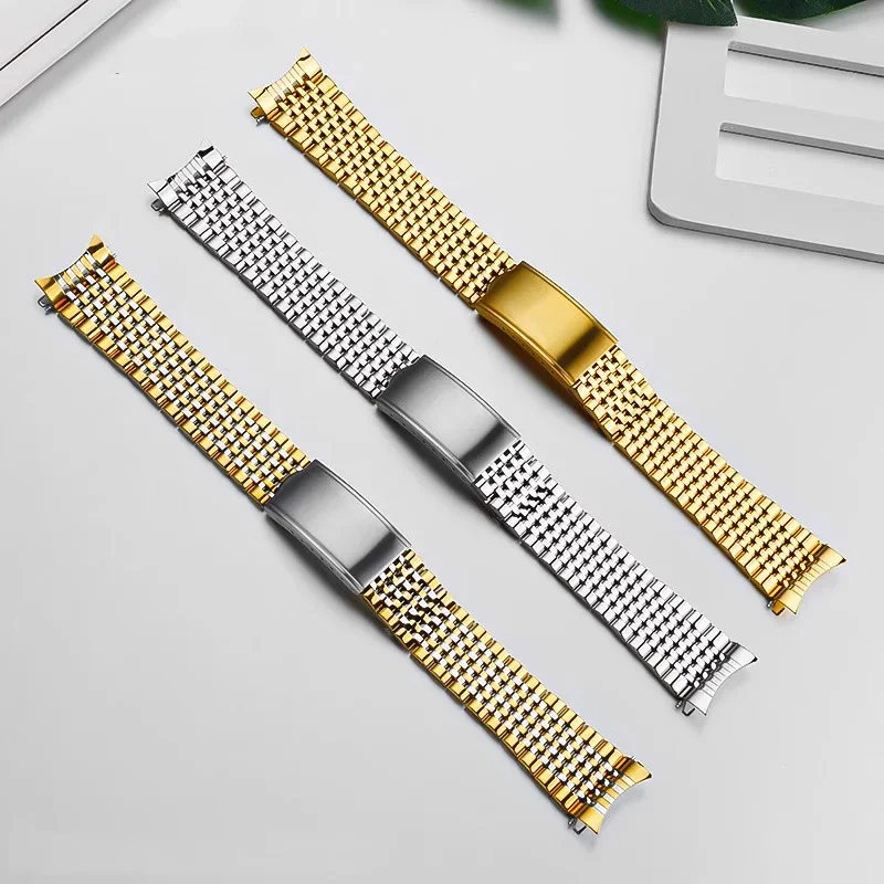 stainless steel Watch Strap For Omega Seamaster watchband Curved End Stainless Steel Bracelet 18mm 19mm 20mmWith tools