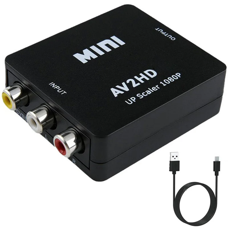 HDMI Adapter Cable 1080P RCA AV To HDMI-compatible HD to AV Composite Adapter Converter AV2HD Audio Video Cable CVBS Adapter with USB Cable
