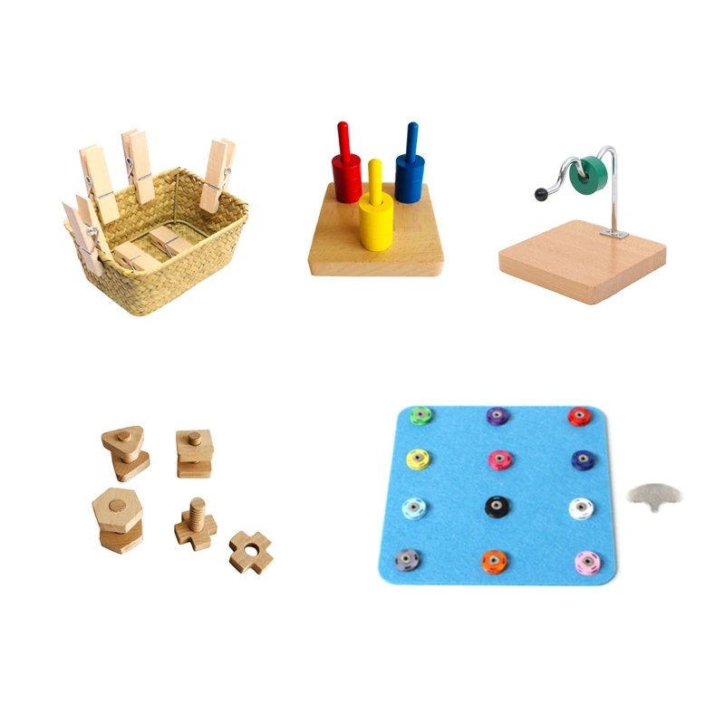 

Montessori Infant Toys for Fine Motor Skill Hand-Eye Coordination Exercise Early Childhood Education Game Color/ Shape Matching