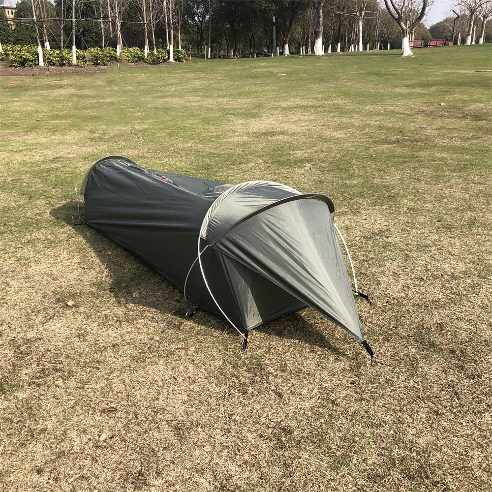 Outdoor Camping Tent Portable Ultralight Single Person Tent 210D Oxford Waterproof Mesh Window Tents for Backpacking Hiking