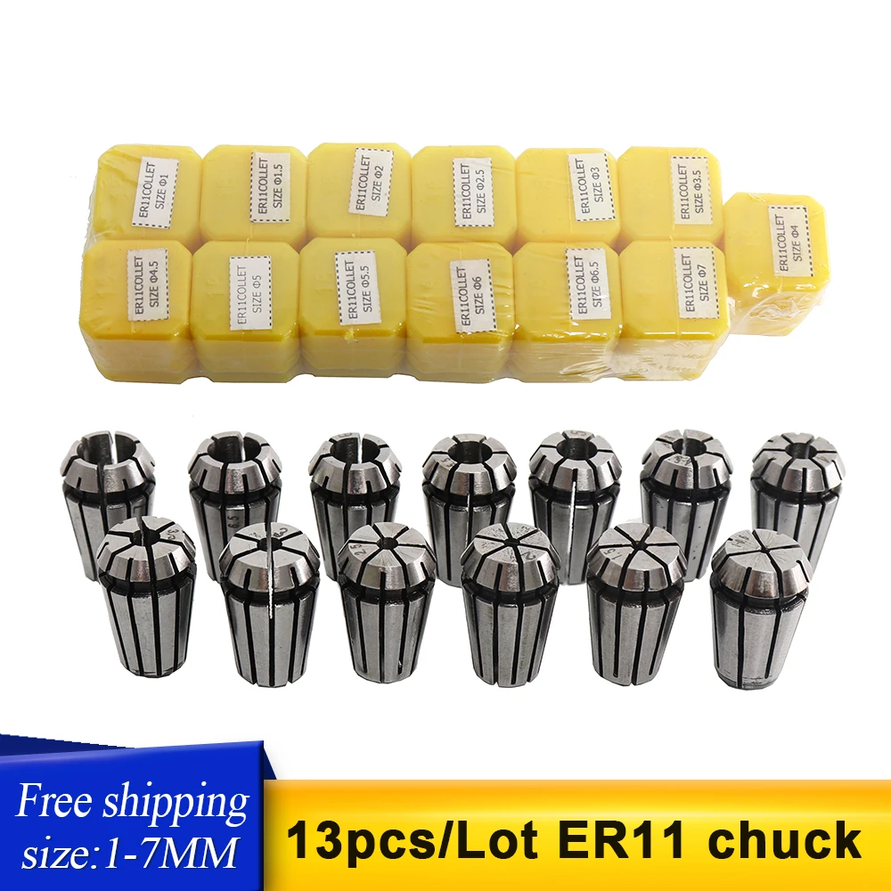 Free Shipping 13pcs Er11 Chuck Spring Collet Set For Cnc Engraving