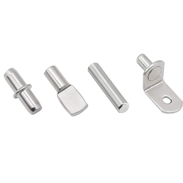 Practical 104Pcs Shelf Pins Kit,4 Styles Nickel Plated Shelf