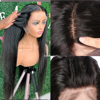 5x5 Silk Top Full Lace Human Hair Wig Silky Straight Pre Plucked Malaysian Remy Hair Silk Base Full Lace Wig 180% Density 1