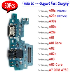 50Pcs，Tested USB Micro Charger Charging Port Dock Connector Board Flex For Samsung A10S A20S A30S A50S A21S A01 A03 Core A02S