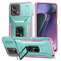 Premium Shockproof Case with Kickstand & Camera Lens Protector for Moto G POWER 2022 (CELADON Pink)