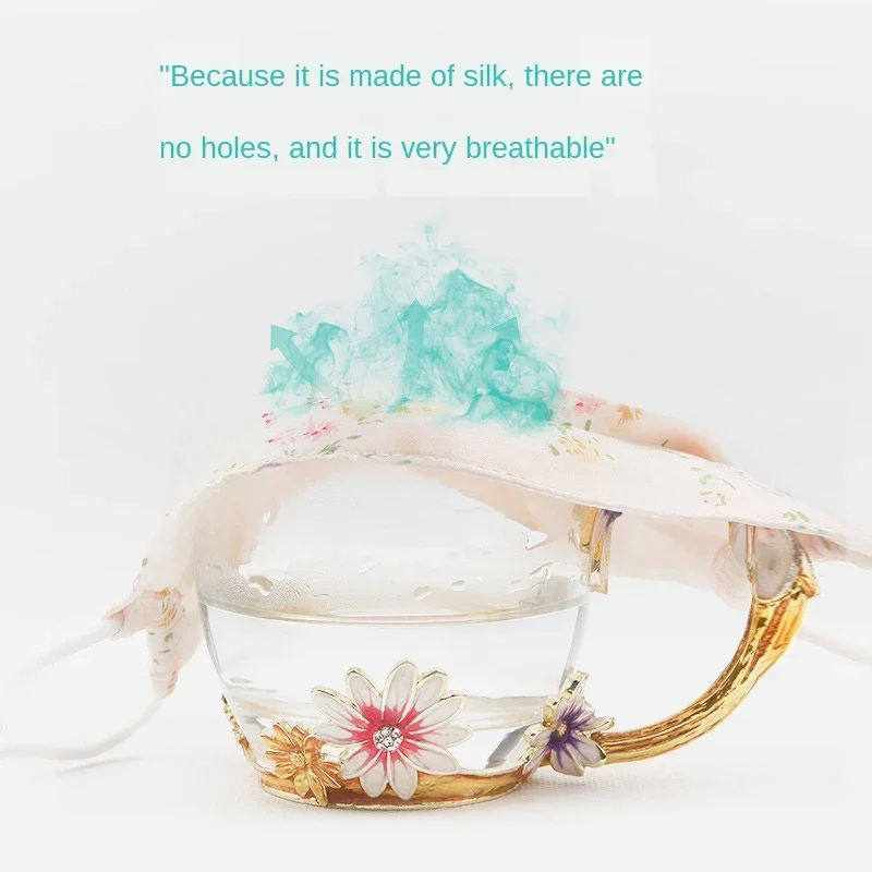 Elegant 100% Natural Real Silk Double Layer Breathable Face Mask with UV Protection - Dustproof and Washable