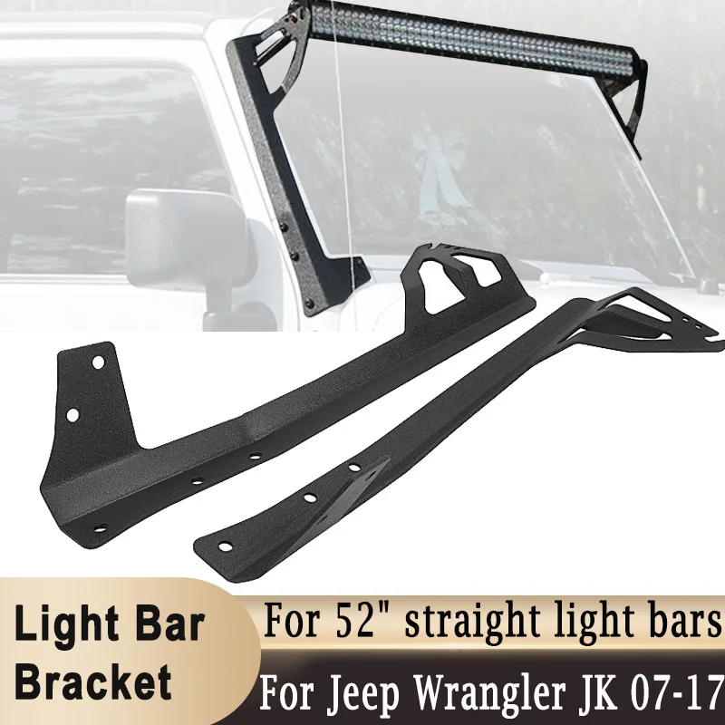 Staffe Di Montaggio Nilight 90040B Per Barra LED Da 20-22" Su Jeep Wrangler JK 2007-2016, Acciaio Inox