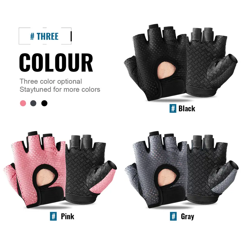 WRELS Gym Fitness Gloves For Women, Breathable Half Finger Anti-Slip Gloves For Bicycle Cycling Weight Lifting Yoga - Image 6
