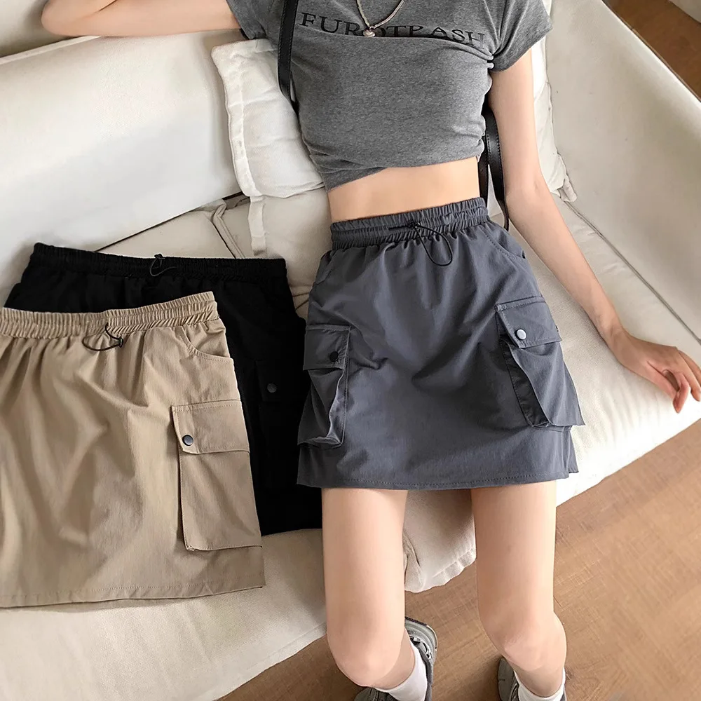 Women Elastic A Line Mini Skirt Summer