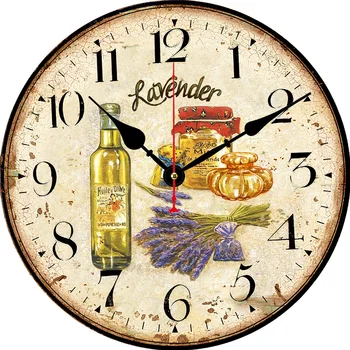 Orologio da parete rotondo retrò Soggiorno Camera da letto Cucina Decorazione della casa Orologio da parete Orologio al quarzo silenzioso Articoli per la decorazione della casa 1