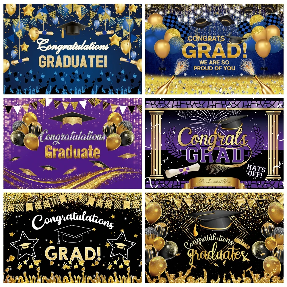 

Happy Graduation Backdrop for Photography Class of 2024 Congrats Grad Prom Party Background Congratulations Graduates Decor Prop