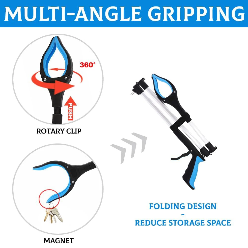 Reacher Grabber Tool, 43" Extra Long Grabbers for Elderly, Lightweight Handy Trash Claw Grabber with Magnets 3