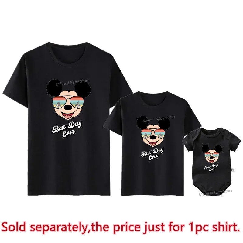New Best Day Ever Disney Trip Shirts Funny Family and Friends Matching Disneyland Tshirt Mickey Minnie Mouse Family Look Outfits 2