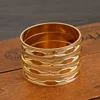 4Pcs 18k 8mm Width 45MM 65MM Dubai Baby Cute Bangles For Girl Jewelry Gold Color Bangles Girls Birthday Jewelry Gifts 3