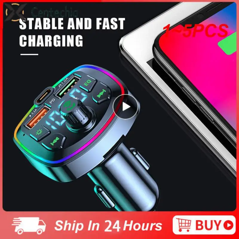 

Автомобильное зарядное устройство, 1-5 шт., а, FM-передатчик PD, 20 Вт, Type-C, два USB-порта