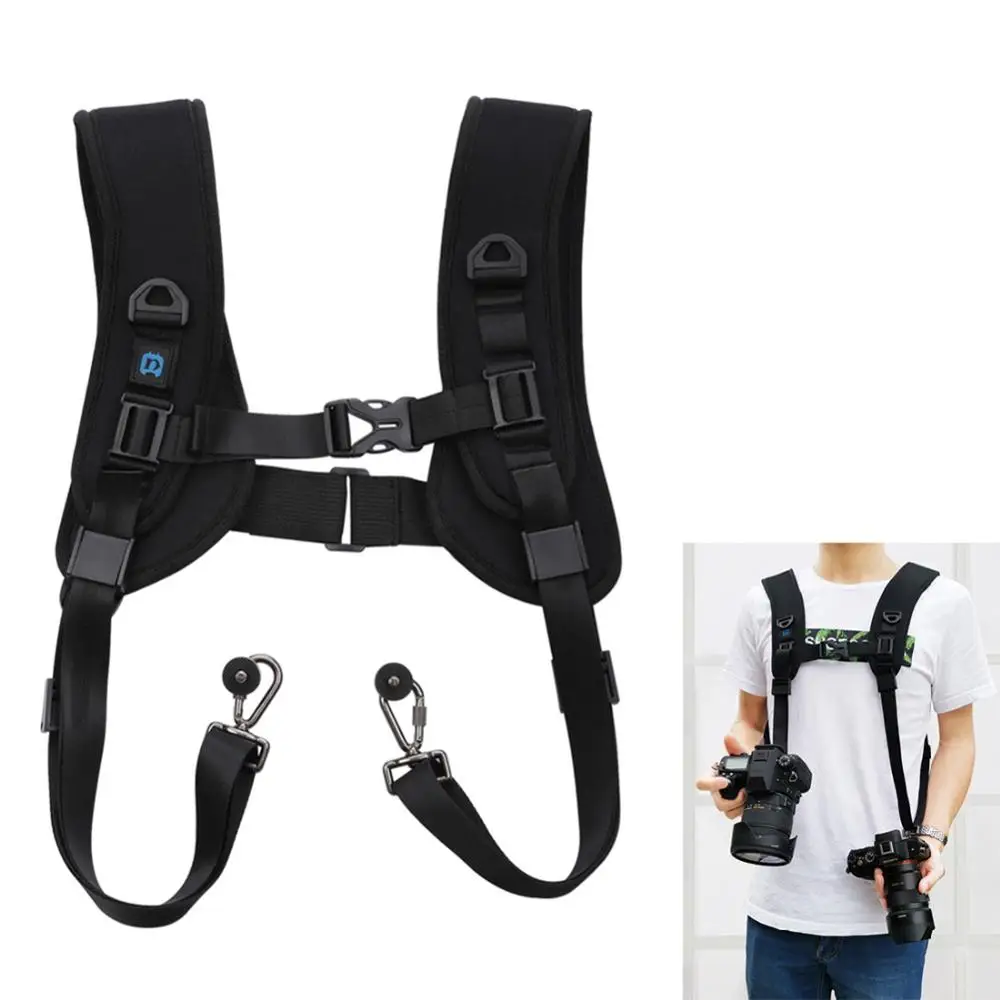 Camera Quick Release Double Shoulder Camera Strap Soft Harness Belt