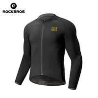 ROCKBROS Winter Cycling Jersey Men High Elastic Diamond Thermal Fleece Bike Coat Non-Slip Comfortable Cycling Jacket Clothing