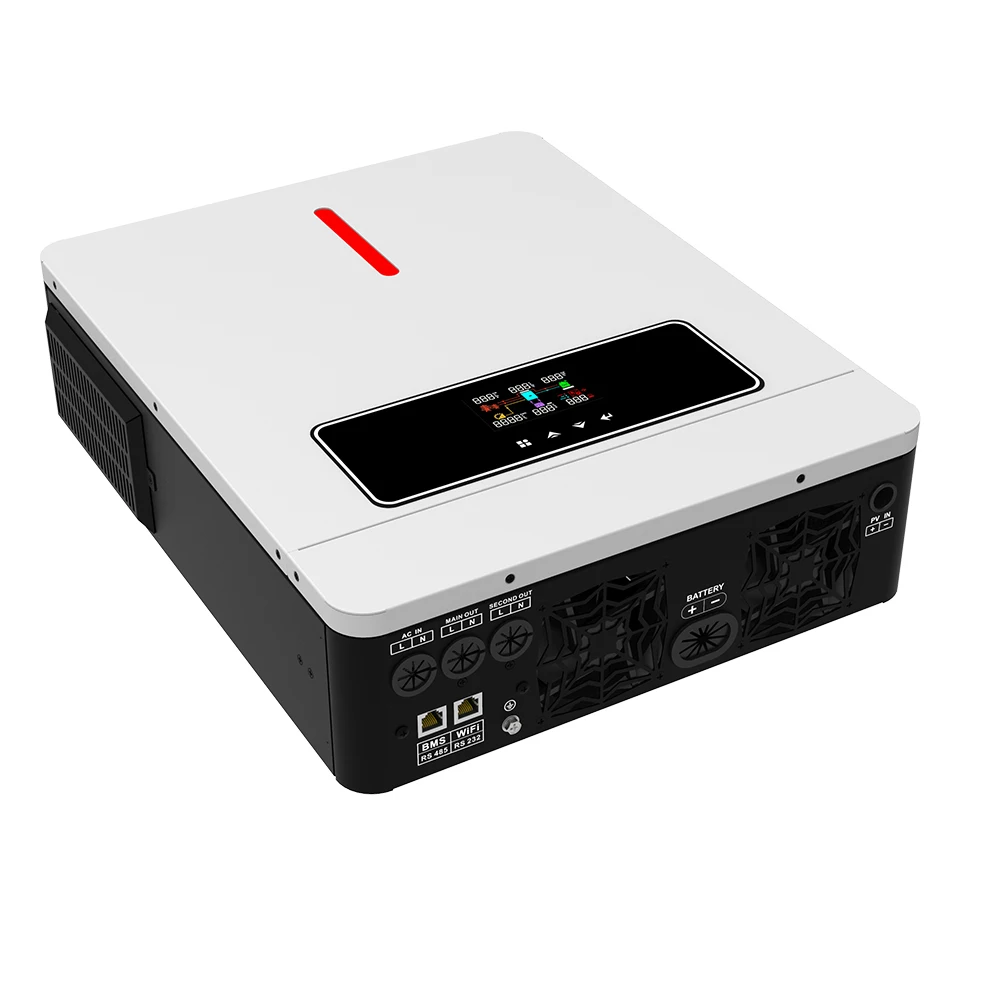 4200W 24V Hybrid-Solarwechselrichter, 230VAC 50Hz Dual-Ausgang, Reine Sinuswelle PF1.0, 120A MPPT 6200W PV 60-450V, Ohne Batterie Startbar, Lithium Auto-Aktivierung, WiFi GPRS APP-Steuerung – Detail 10