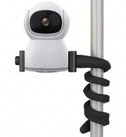 Support universel pour moniteur de bébé, support de caméra pour bébé en silicone Flexible blanc plus long, support de caméra IP idéal, tige de berceau sans trou 4