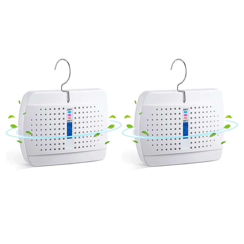 

Rechargeable Small Dehumidifier, High-Efficiency Moisture Absorber For Bedroom, Wardrobe And Bookcase,EU Plug,2PCS Durable