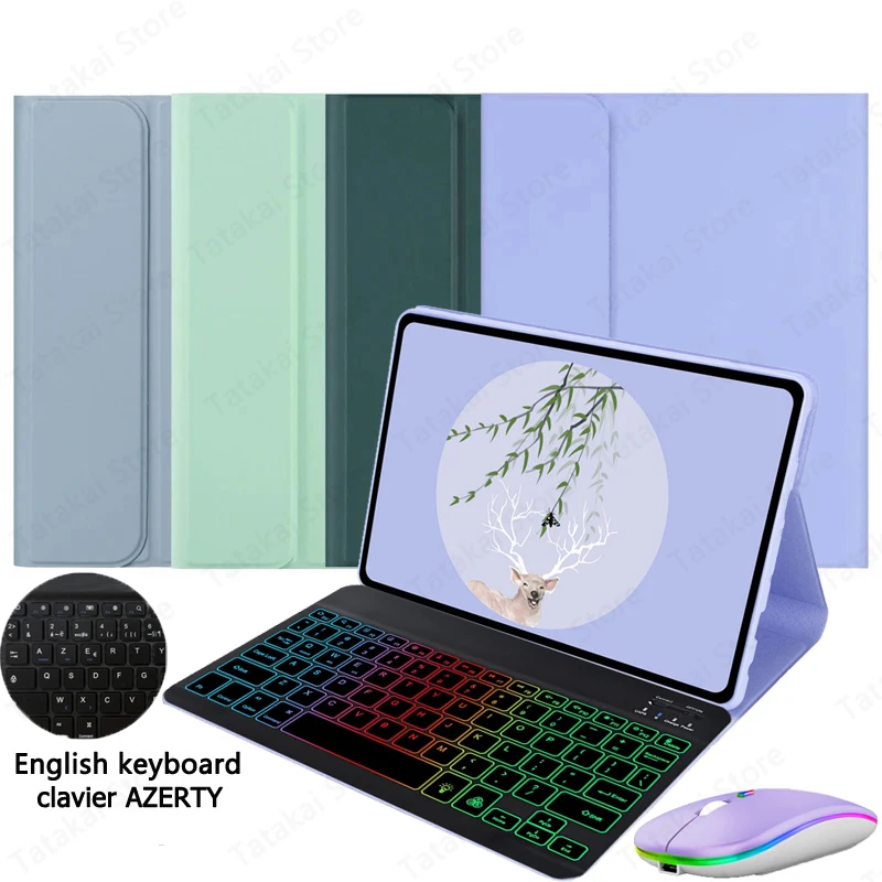 Tastiera Retroilluminata Arcobaleno Per Xiaomi Redmi Pad Se 2023 Custodia Clavier Azerty Tastiera Per Coque Redmi Pad Se Tastiera Spagnola Europea