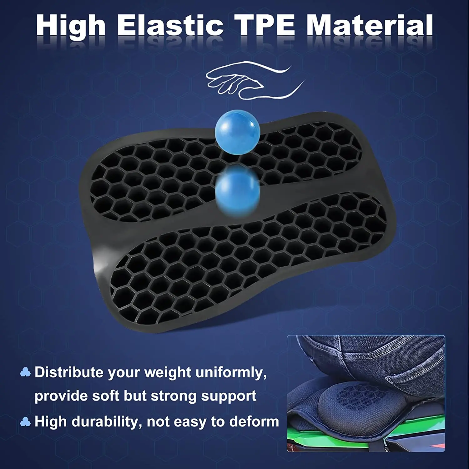 Motorcycle Seat Cushion Anti-Slip Inflatable 3D Blow Air Cushion Breathable Relief Ride Seat Pad Motorbike Accessories
