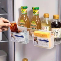 Conteneur de rangement pour réfrigérateur avec clip, organisateur de réfrigérateur en plastique transparent pour tranches de fromage, sachets de condiments, supports pour garde-manger 1