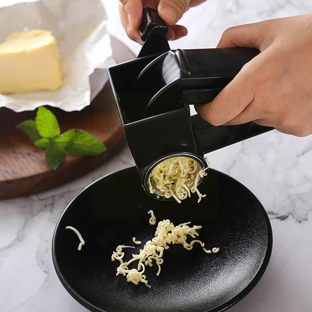 Râpe à fromage à manivelle en plastique, trancheuse vidéo à distance,  coupe-chocolat avec tambour en