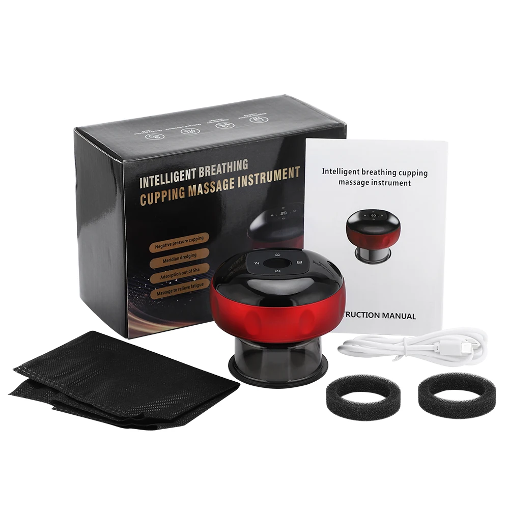 Smart Wireless Electric Vacuum Cupping Device Body Scraping Massager Timer Suction Cup Device Body Slimming Beauty Health