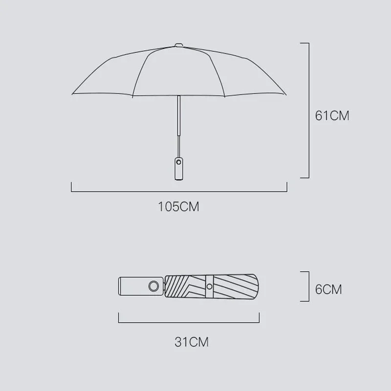 Automatic Umbrella Folding Umbrella Sun Umbrella 1pc Automatic Folding Umbrella With Led Light Windproof Sunshade Large Portable Outdoor Travel Supplies For Men Women
