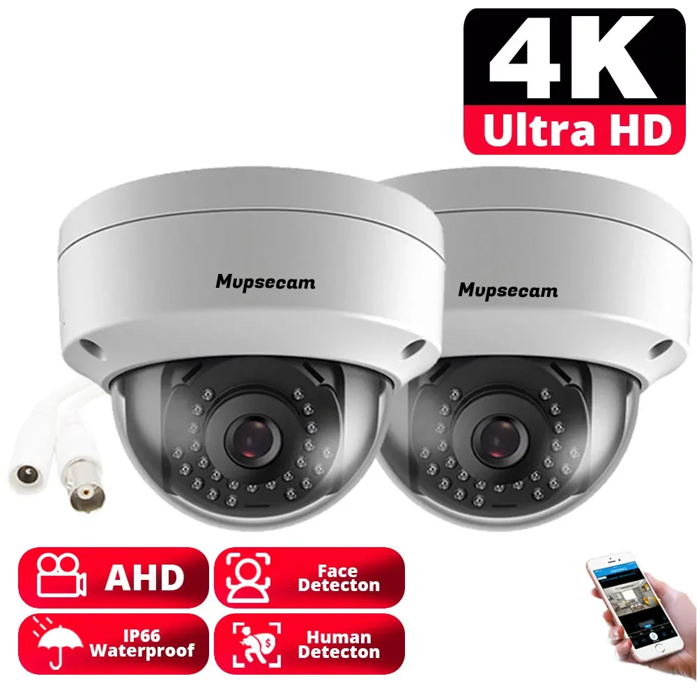8MP 4K AHD Camera H.265+ Indoor Outdoor Security Waterproof IR Night Vision Real-time Video CCTV Surveillance Dome Camera XMEye xm hard disk video recorder nvr h265 monitoring host hd real time monitoring support mobile phone remote viewing intelligent