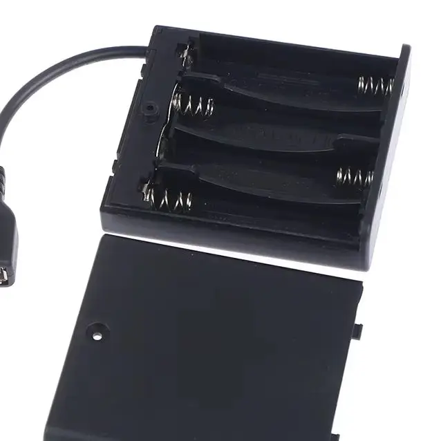 4 X AA 미니 전원 공급 장치 배터리 박스 USB 배터리 박스 5V LED 스..