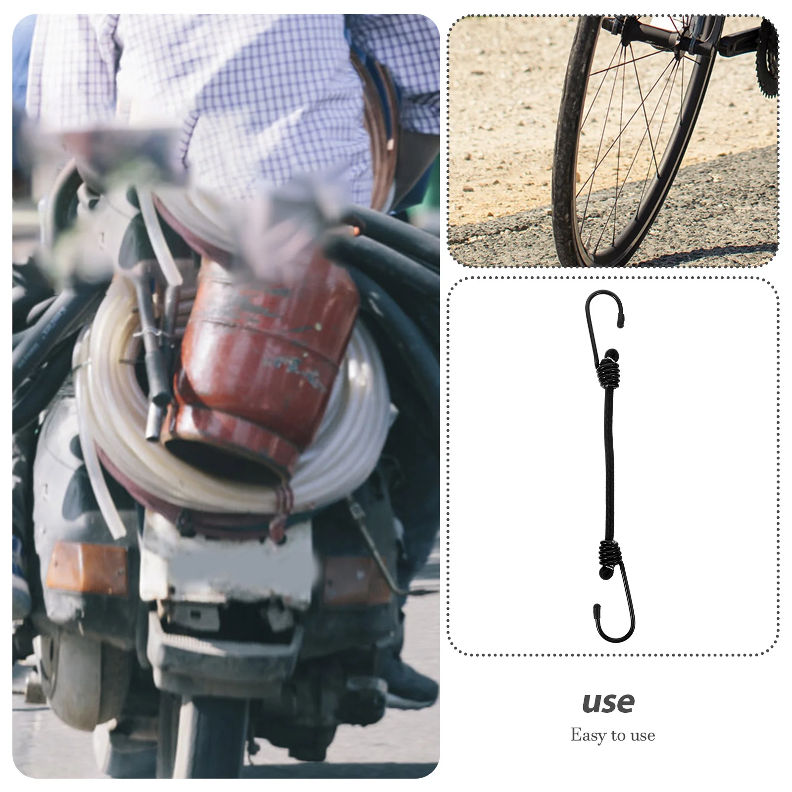 4 Pcs Elastic Bungee Cords Cargo Fixing Straps Tension Belts Bike Luggage Ropes Durable Rubber Hooks Securing Bands Motorcycle cargo straps cargo tie down strap tie down straps lashing strap bungee straps