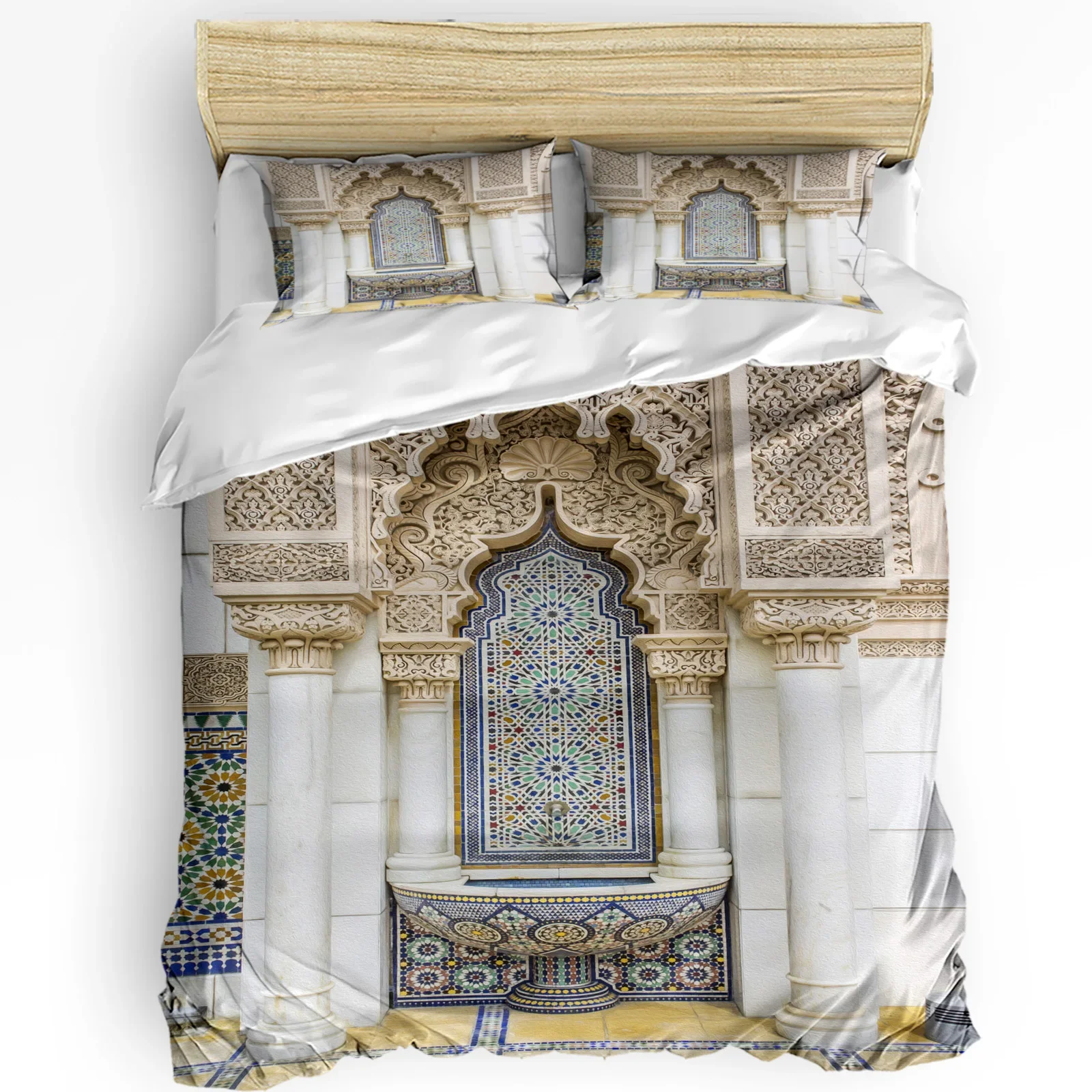 

Islam Building Morocco Printed Comfort Duvet Cover Pillow Case Home Textile Quilt Cover Boy Kid Teen Girl 3pcs Bedding Set